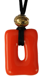 Orange Donut Art Pendant