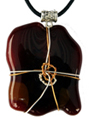 Red Wired Art Pendant