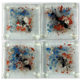Float Glass Coasters with Metal Inclusions