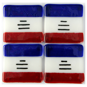 Red, White & Blue Art Glass Coasters
