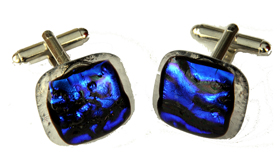Blue & Black Dichroic Cufflinks