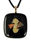 Black with Orange Dichroic Pendant