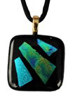 Black with Turquoise Dichroic Pendant