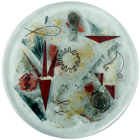 Round Float Glass Flat Dish with Metal Inclusions