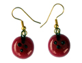 Pink Drop Earrings with Black Frit Decoration