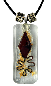 Clear Float Pendant with Copper Inclusions