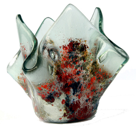 Float Glass Votive with Coloured Inclusions